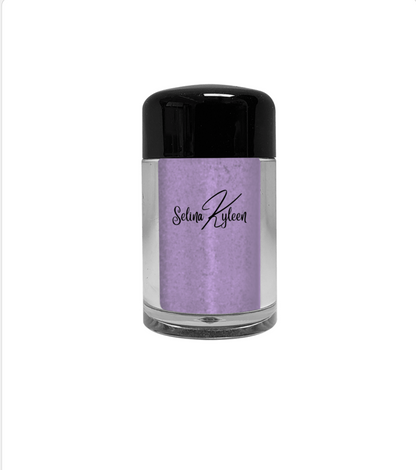 Selina Kyleen lavender nail powder jar with black lid on white background