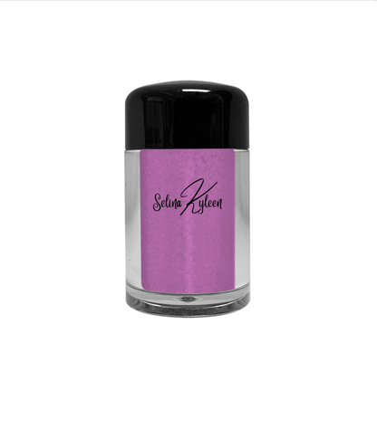 Selina Kyleen pink nail powder jar with black lid on white background